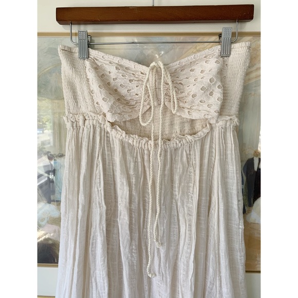 Free People Cotton Gauze Smocked Cutout Dress - Picture 2 of 4